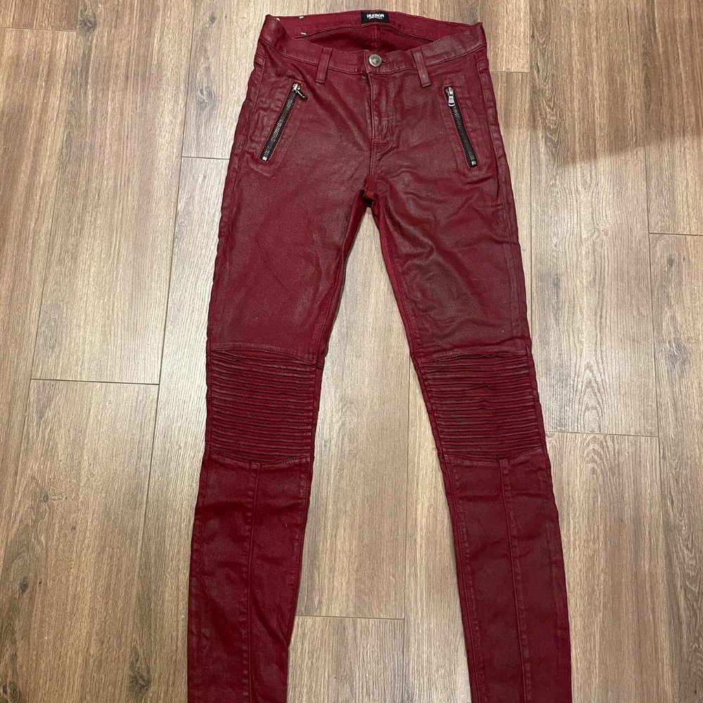Brand new, high quality denim jeans, burgundy color
